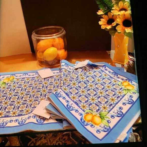 5 Placemats Brand New with Labels. Modern Southern Home Al Fresco Blue & White. - Picture 8 of 14